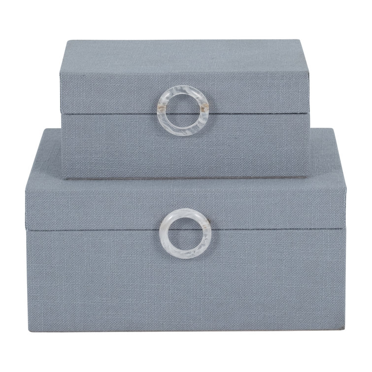 Grey decorative top storage boxes